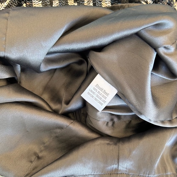 Parker Sequin Mini Dress XS V Neck Black Silver - Picture 8 of 8